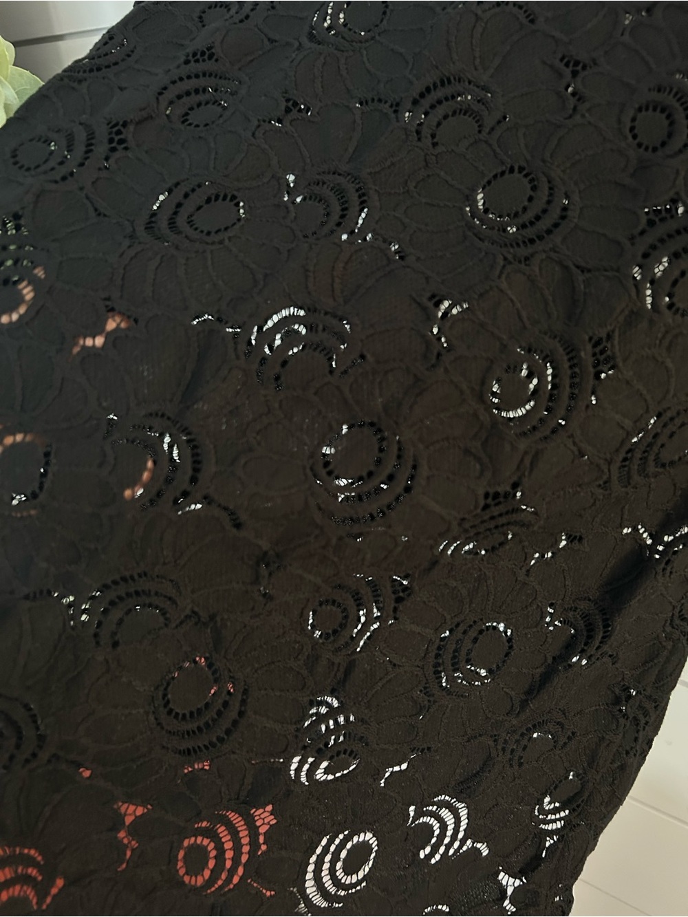 LOFT Black Lace Short-Sleeve Eyelet Top - Picture 7 of 7